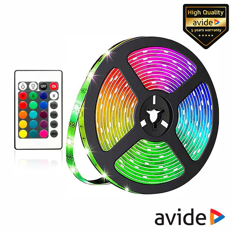 FITA 150 LEDS 5050 4000K 12V COM COMANDO 5M IP65 AVIDE