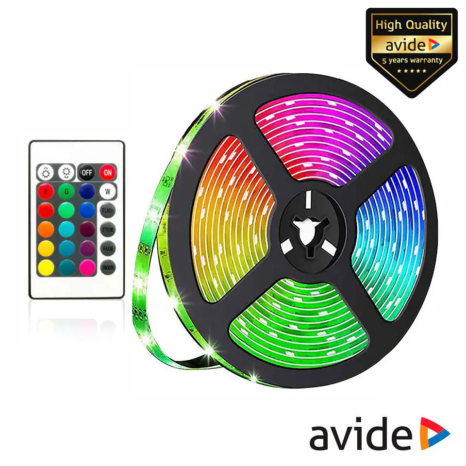 FITA 150 LEDS 5050 4000K 12V COM COMANDO 5M IP65 AVIDE 1