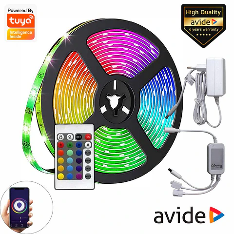 Fita 150 LEDS 5050 RGB 12V 5m IP65 WIFI + IR AVIDE