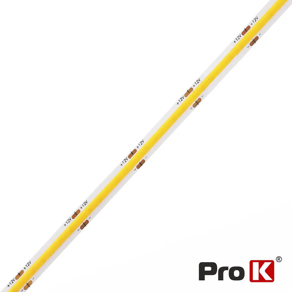 Fita COB 12V 12W/m 1560lm/m 3000K 5m IP20 PROK 1