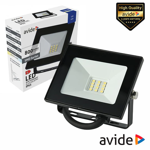 Foco LED 10W 230V 6400K 800lm Preto Avide