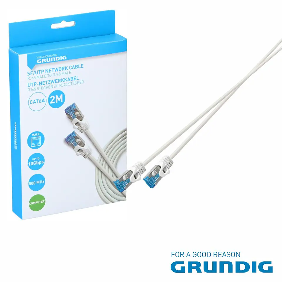 Cabo SF/UTP CAT6A 2M Branco GRUNDIG 1
