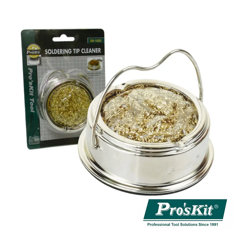 ESFREGÃO P/ LIMPEZA PONTAS FERROS SOLDAR COM BASE PROSKIT 1
