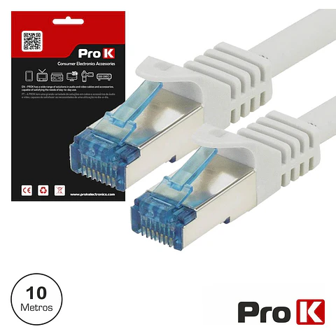 CABO SEMFTP CAT6E 10M CINZA PROK