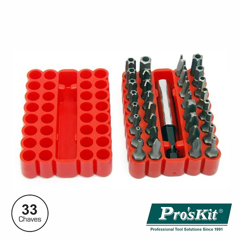 CONJUNTO DE 33 CHAVES BIT DE SEGURANÇA PROSKIT