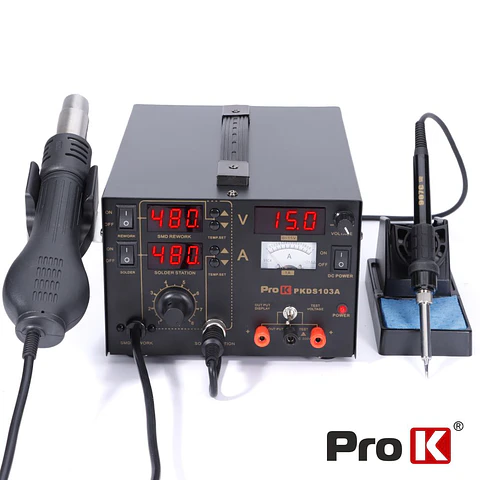 ESTAÇÃO DE SOLDAR E DESSOLDAR SMD AR QUENTE COM 5V/1A PROK