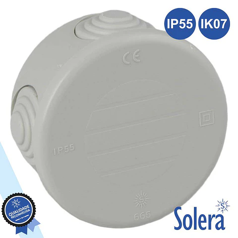 CAIXA DE PASSAGEM ESTANQUE COM 4 CONES 70x40MM SOLERA