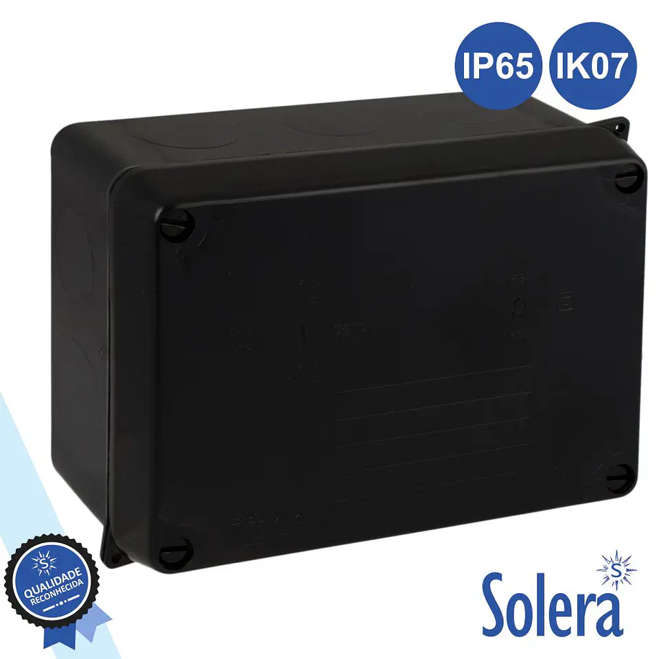 CAIXA DE PASSAGEM ESTANQUE 153x110x65MM IP65 IK07 SOLERA 1