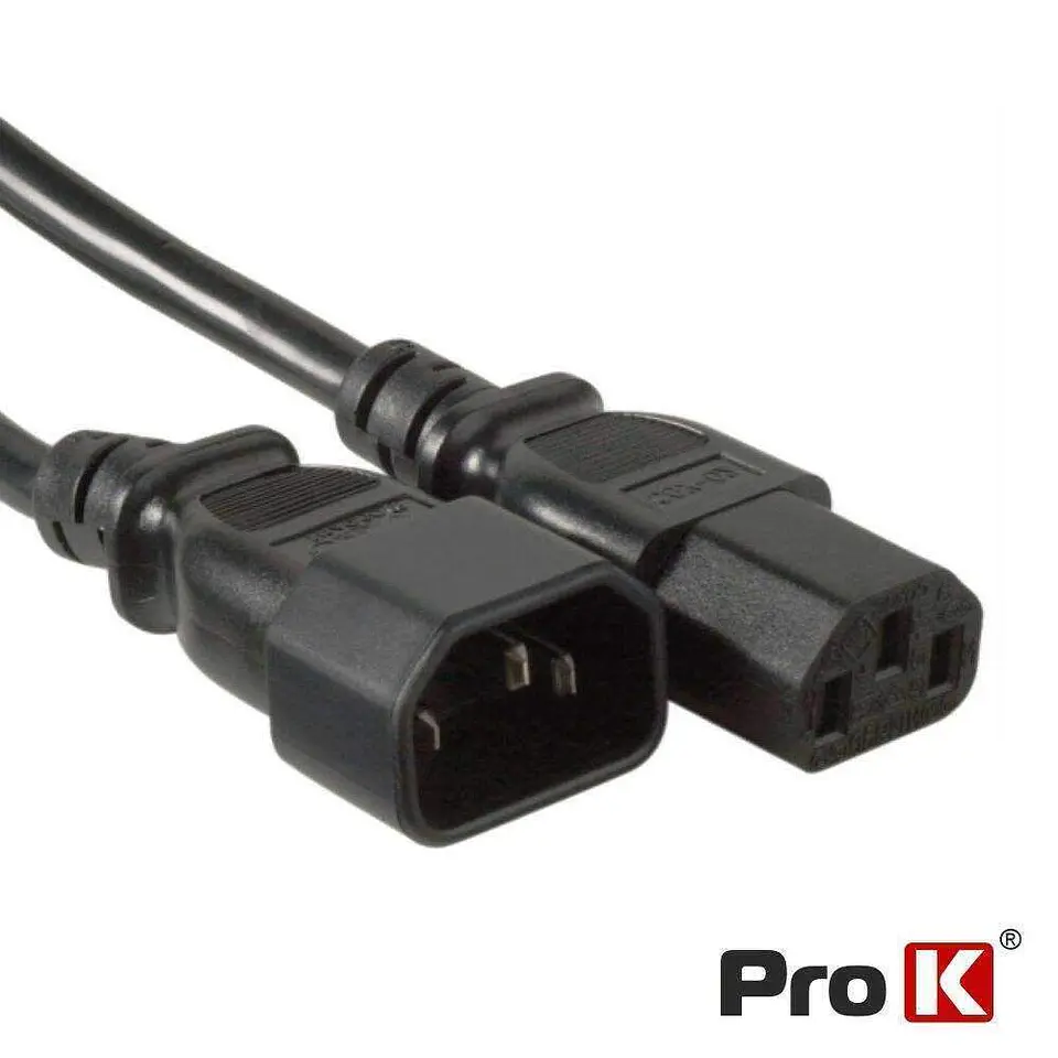 Cabo Alimentação IEC C13 Macho / C14 Fêmea 3G0.75mm 1.5m 1