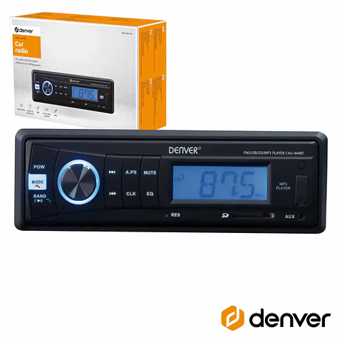 Auto-Rádio Mp3 Wma 7Wx4 COM FM/SD/USB/AUX/BT DENVER