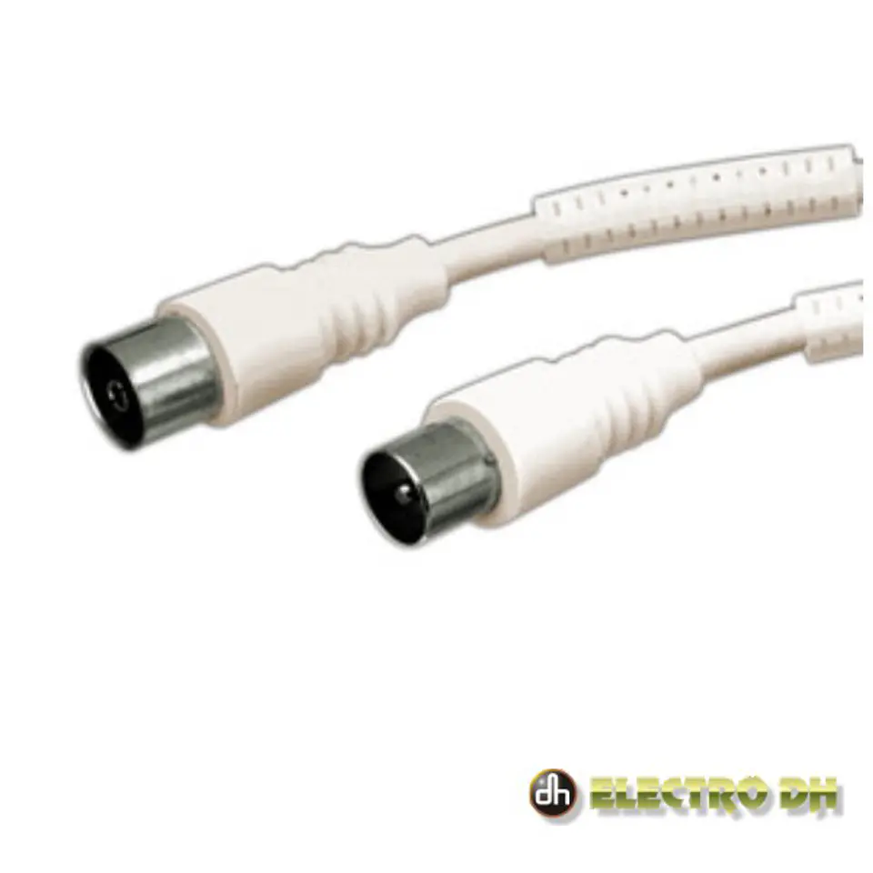 CABO COAXIAL MACHO/FÊMEA BRANCO 2.5M FILTRO FERRITE EDH 1