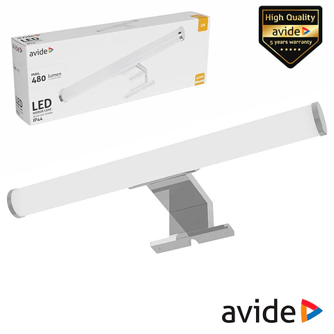 Candeeiro LED 5W 480lm 300mm 4000K IP44 Cromado AVIDE