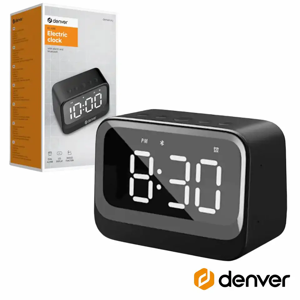 Relógio Despertador COM Bluetooth Branco DENVER 1