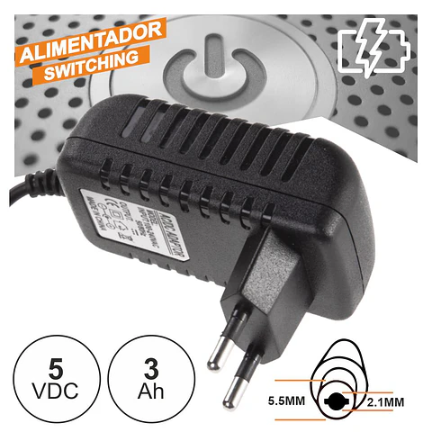 ALIMENTADOR SWITCHING COM FICHA DC 5V 3A