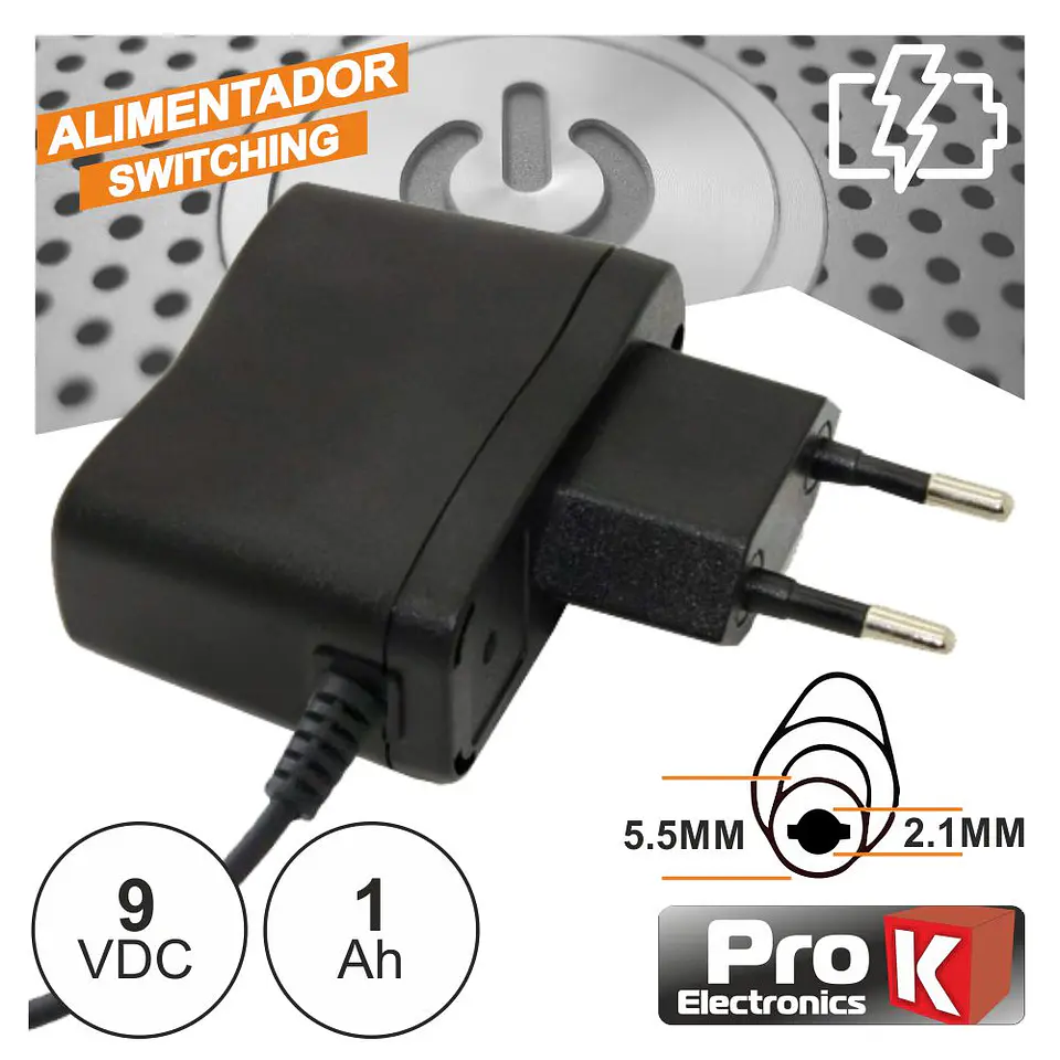 ALIMENTADOR SWITCHING 9V 1A 1
