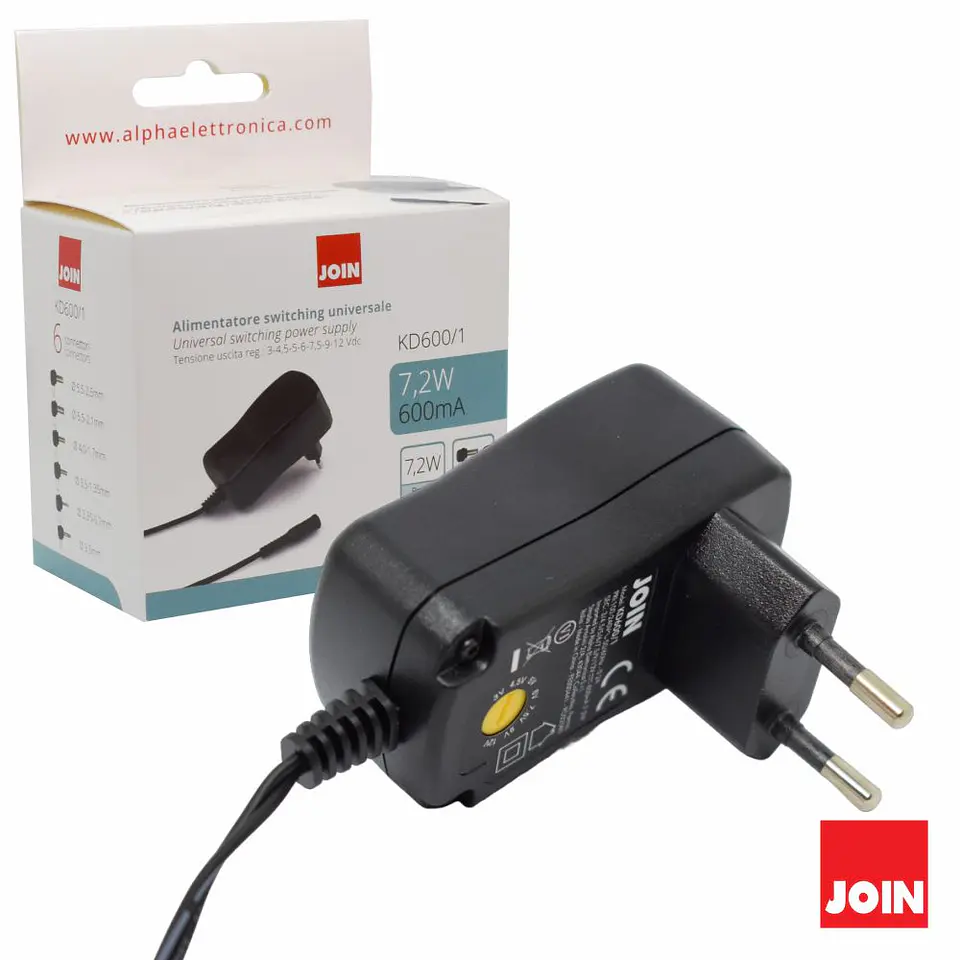 ALIMENTADOR UNIVERSAL 3-12V 0.6A 7,2W JOIN 1