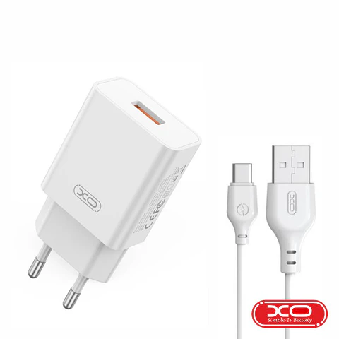 Alimentador USB-A 5V QC 18W COM Cabo USB-A P/ USB-C XO