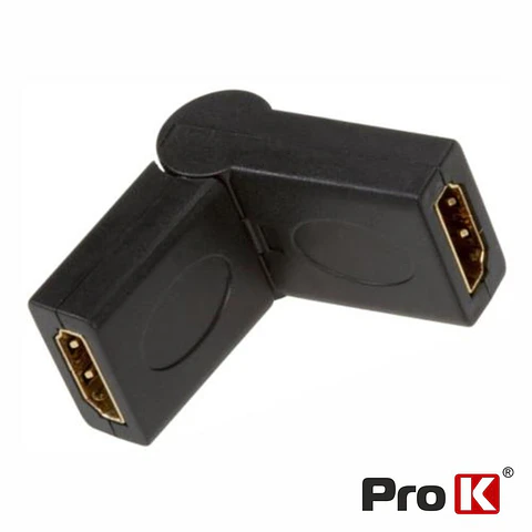 Ficha Adaptadora HDMI Fêmea / Fêmea Rotativa 180Â° PROK