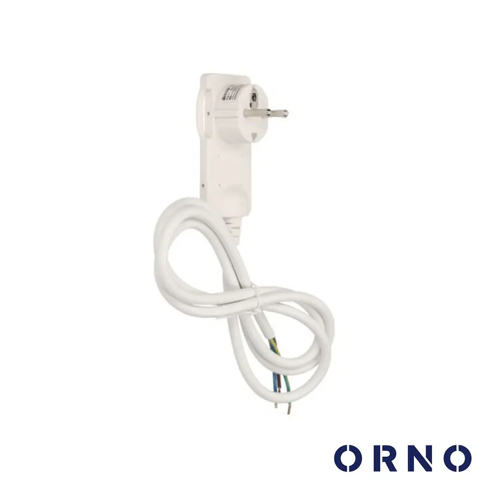 Ficha Schuko Macho COM Terra Anel Extração COM Cabo Branco 1