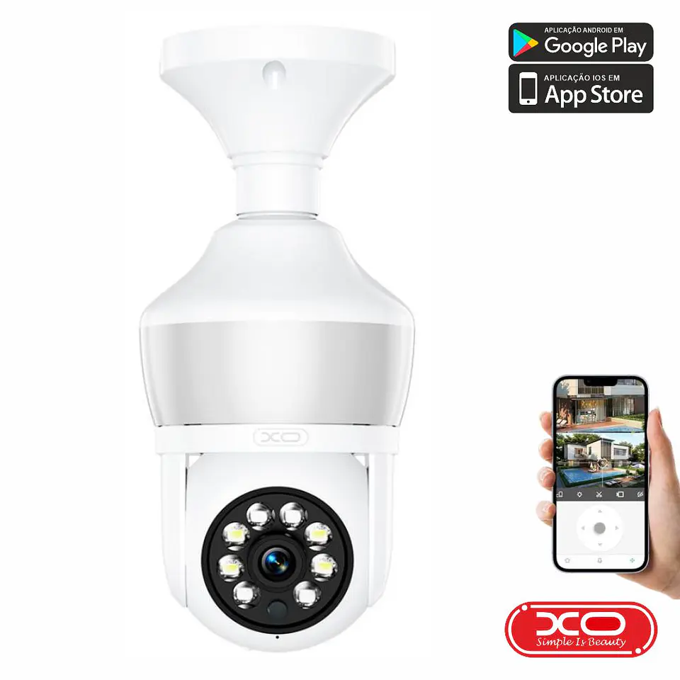 Câmara VigiLância IP 2304x1296px 3MP WiFi+BT XO 1