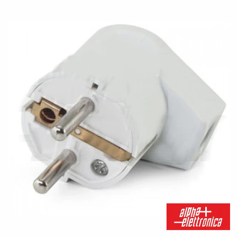 FICHA SCHUKO MACHO COM TERRA LATERAL 250V BRANCO