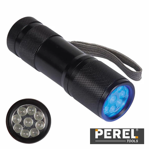 LANTERNA ALUMÍNIO 9 LEDS UV PEREL