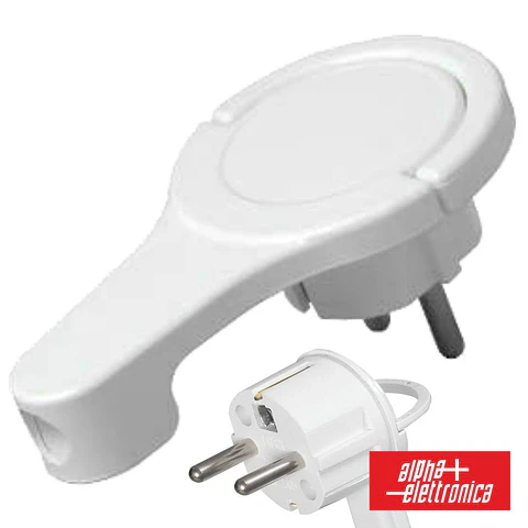 FICHA SCHUKO MACHO COM TERRA ANEL EXTRAÇÃO 250V BRANCO