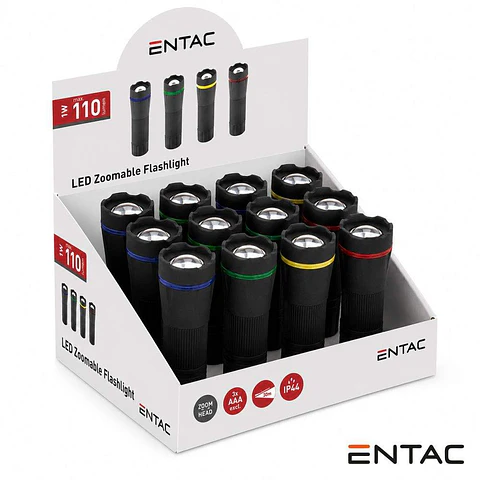 Expositor 12 Lanternas LED 1W COM Zoom 110lm IP44 ENTAC