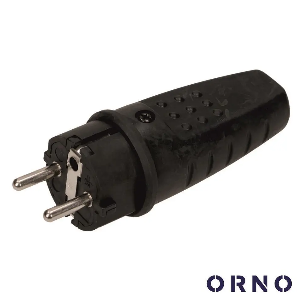 Ficha Schuko Macho 16A Preta ORNO 1