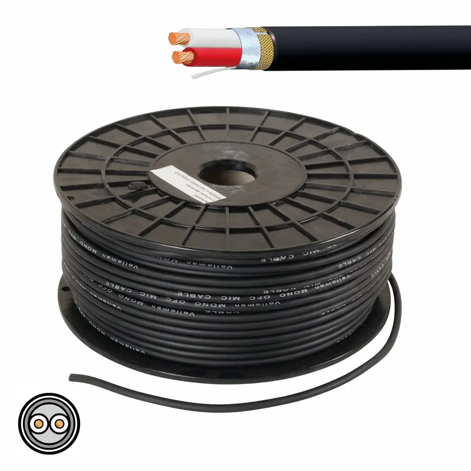 CABO MICROFONE 2 CONDUTORES + MALHA 2X0.35MM² 6.3MM PRETO 1