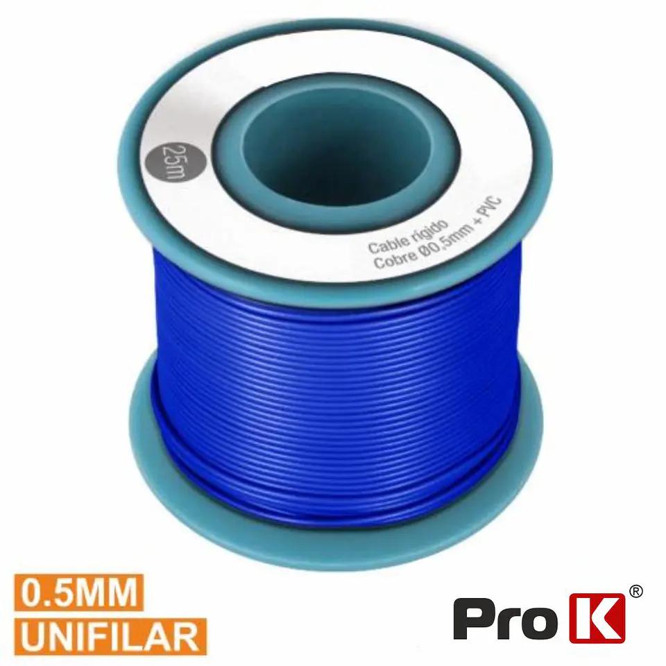 CABO UNIFILAR AZUL 0.5MM ROLO 25M PROK 1