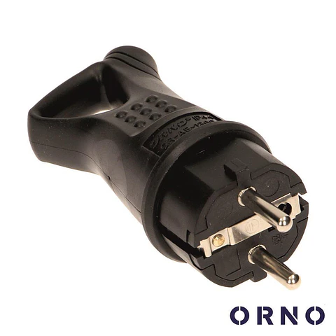 Ficha Schuko Macho 16A Preta ORNO