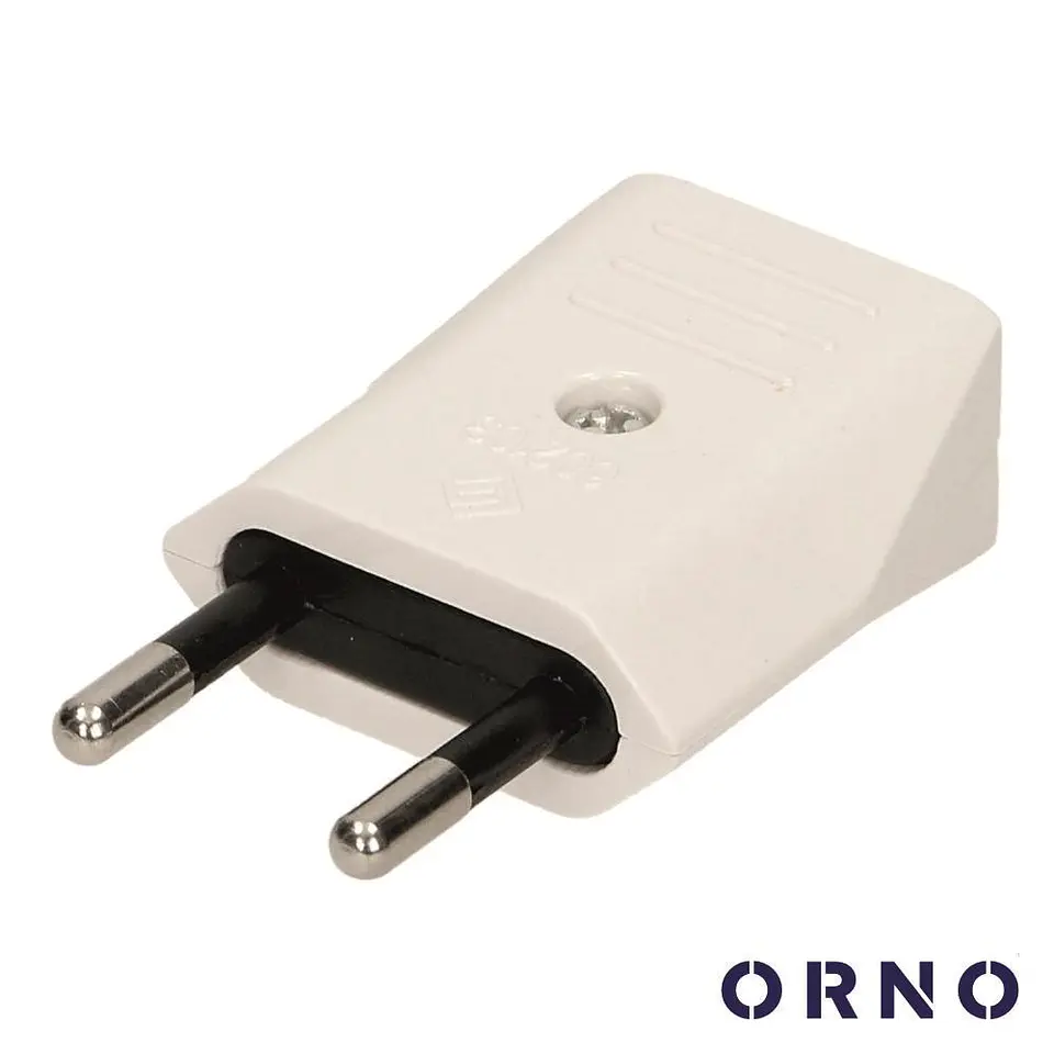 Ficha Schuko Macho 2.5A Branca ORNO 1