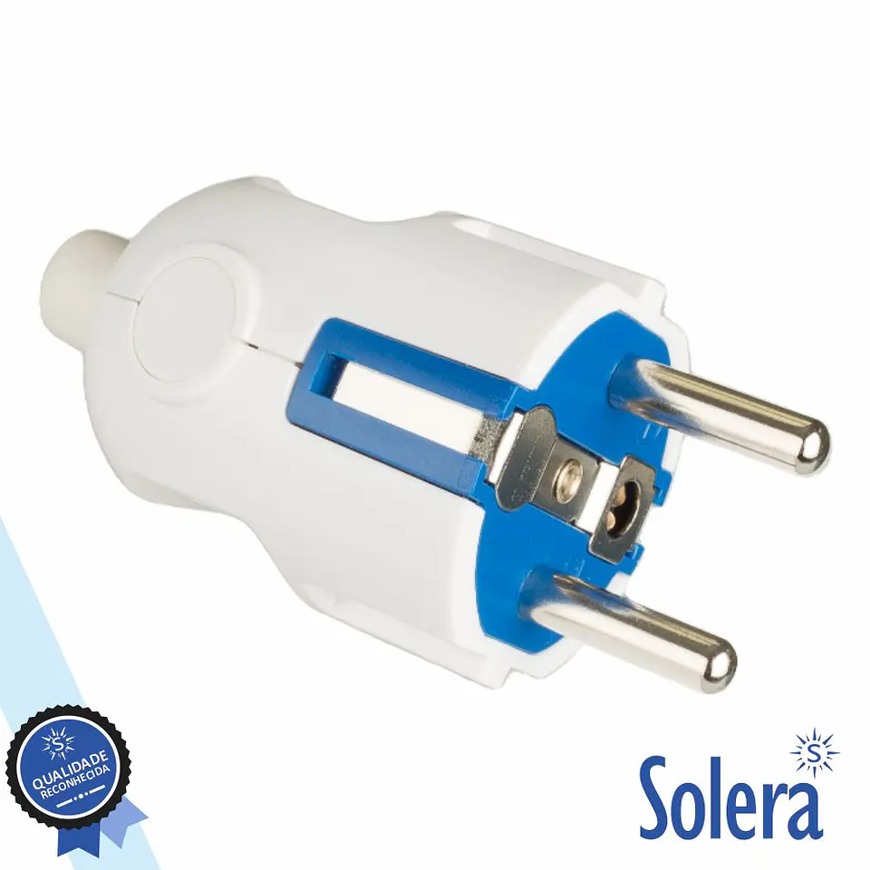 Ficha Schuko Macho 2P+E 16A 250V Branco SOLERA 1