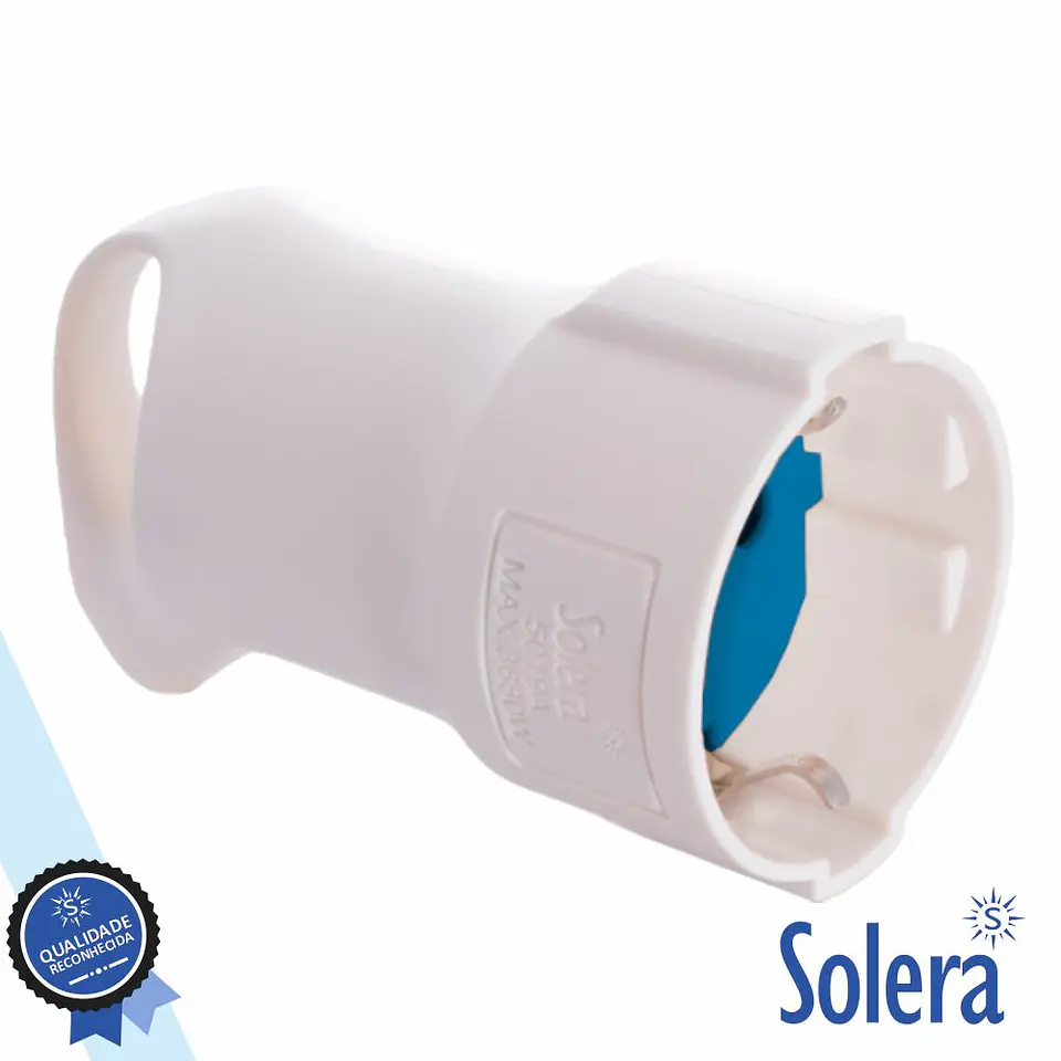 Ficha Schuko Fêmea 2P+E 16A 250V Branco SOLERA 1