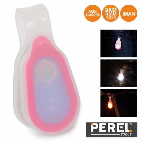 LANTERNA 2 LEDS MAGNÉTICA P/ BICICLETA SILICONE PEREL