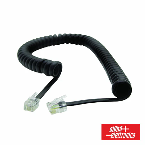 Cabo Telefone 4p4c Espiral Preto 2.1M