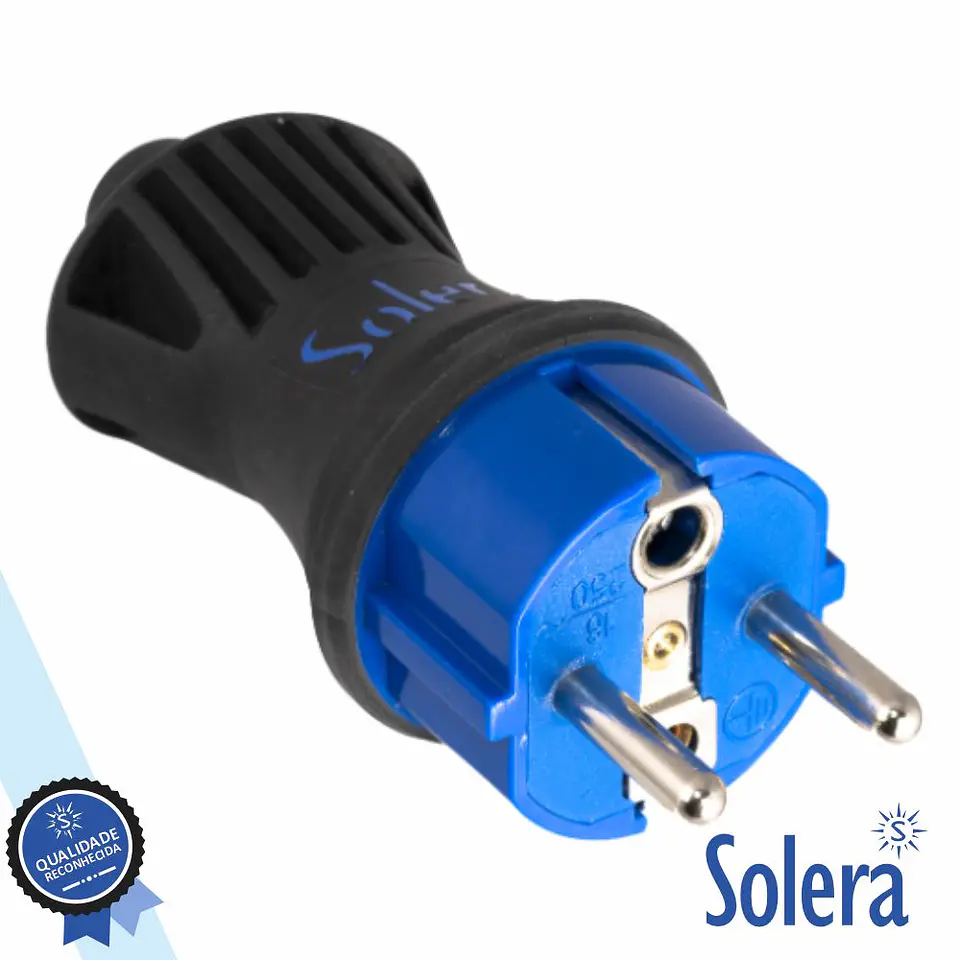 Ficha Schuko Macho 16a/250v IP44 Preto SOLERA 1