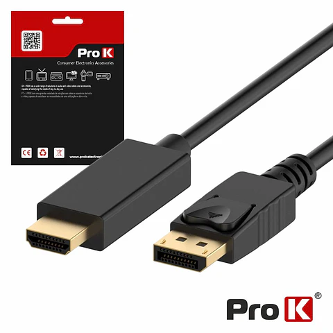 Cabo Displayport Macho / HDMI Macho 3m PROK