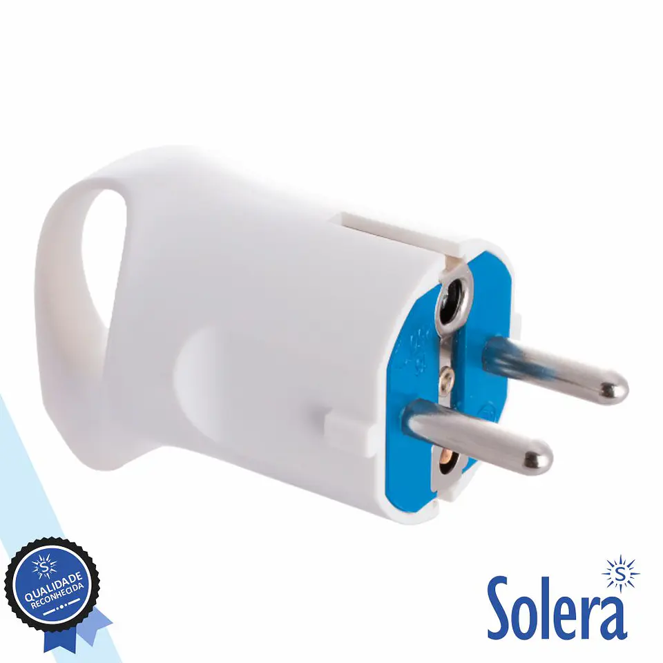 Ficha Schuko Macho 2P+Terra 16A 250V Branco SOLERA 1