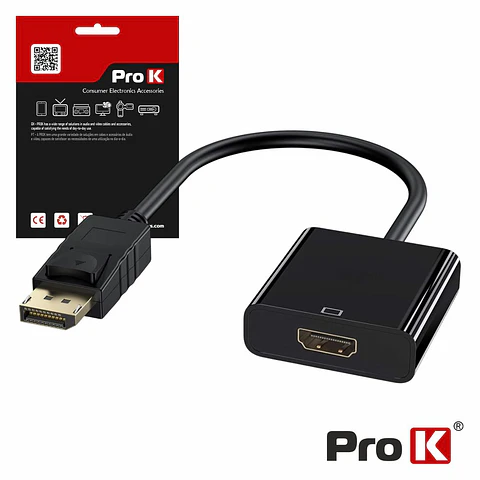 CABO DISPLAYPORT MACHO / HDMI FÊMEA PROK