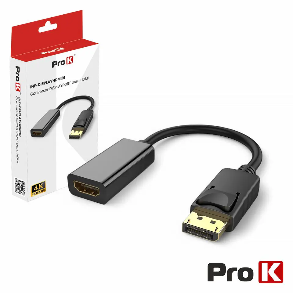 CABO DISPLAYPORT MACHO / HDMI FÊMEA 4K PROK 1