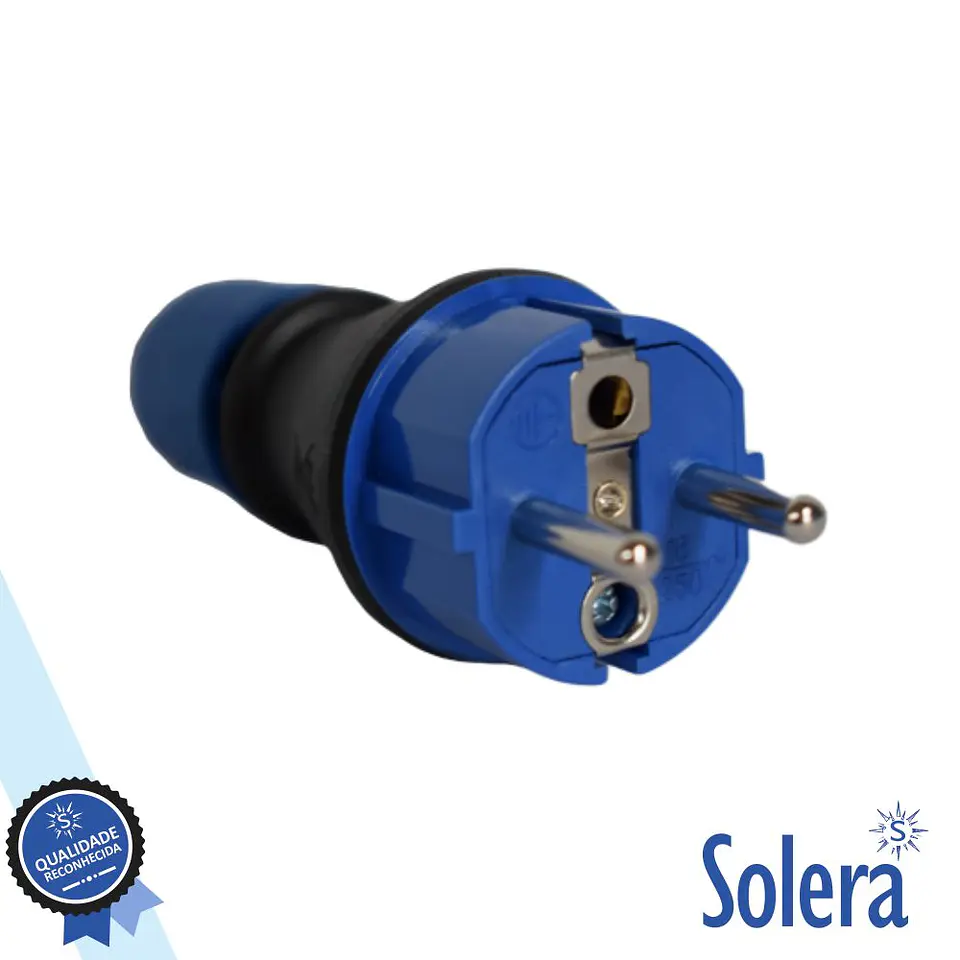 Ficha Schuko Macho 16A/250V IP54 Preto SOLERA 1