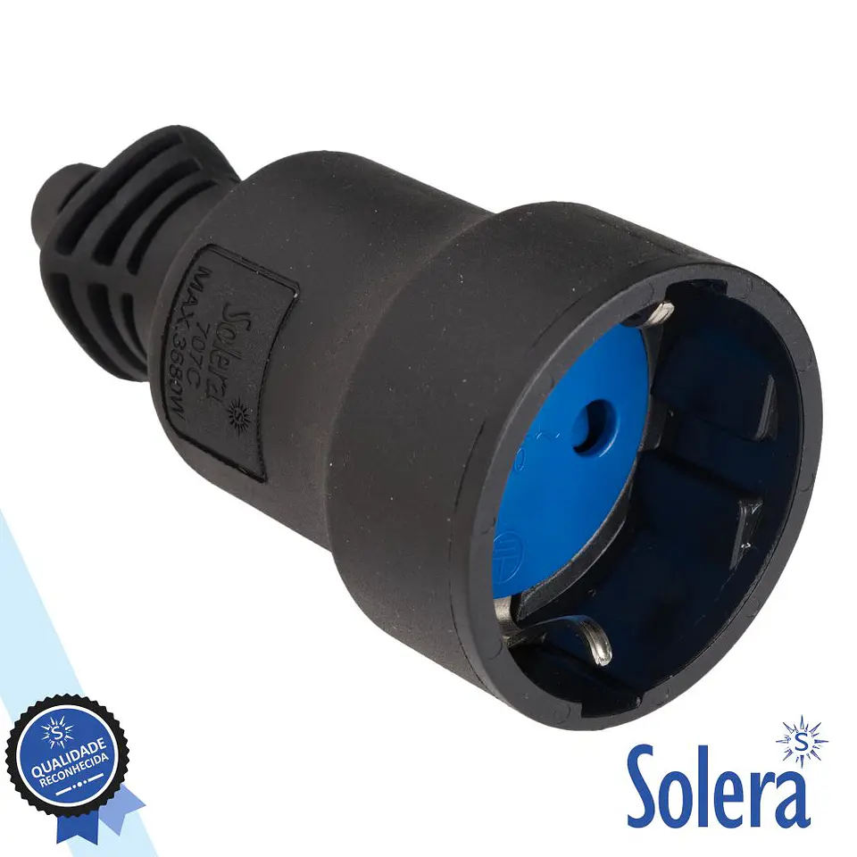 FICHA SCHUKO FÊMEA 16A/250V PRETA SOLERA 1