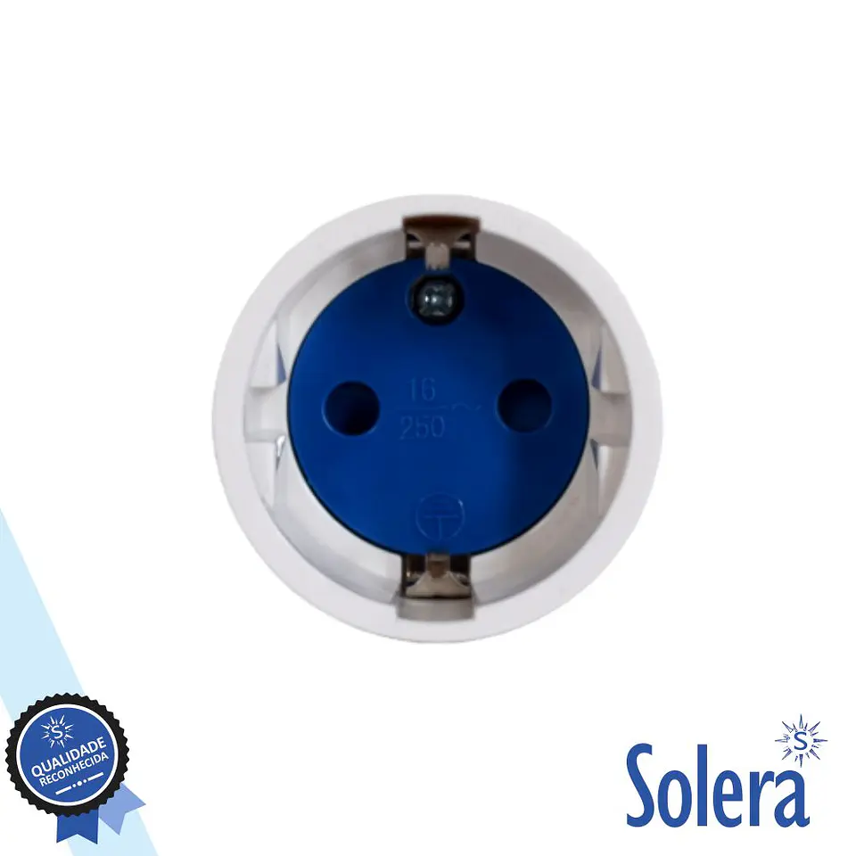 Ficha Schuko Fêmea 16a/250v Branco SOLERA 1