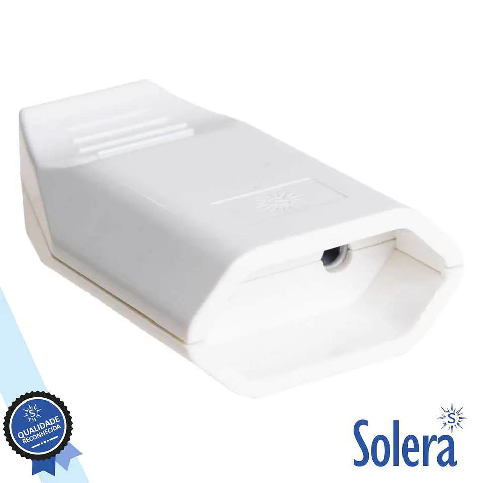 FICHA ALIMENTAÇÃO AC PLANA FÊMEA BRANCA 250V SOLERA 1