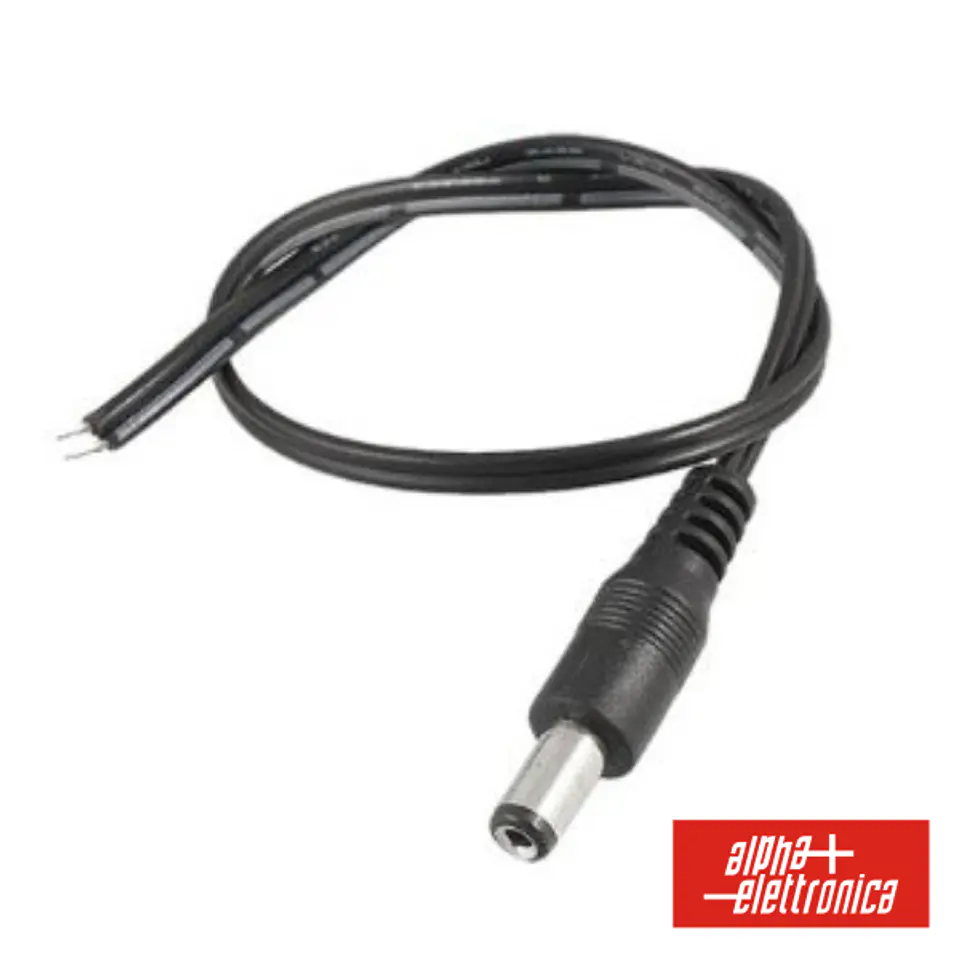 FICHA ALIMENTAÇÃO DC FÊMEA Ã¸ 5.5-2.1MM 12MM COM CABO 1