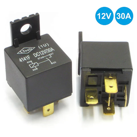 RELÉ 12VDC INTERRUPTOR UNIPOLAR 30A/12V