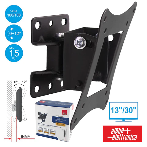 SUPORTE LCD/LED 13/30" +0º/-12º VESA 100/100 15KG ALPHA