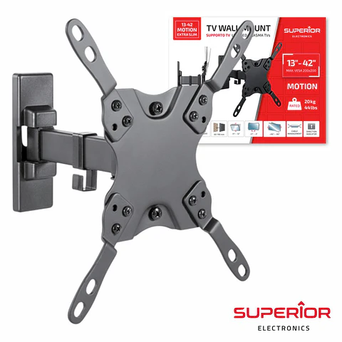 Suporte LCD/LED 13/42" COM 1 Braço Slim VESA 200/200 20kg